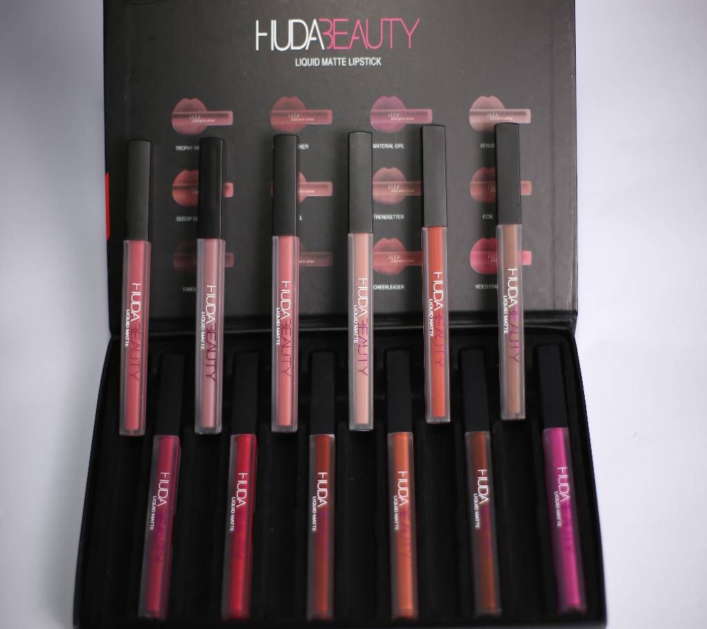 Huda Beauty Matte liquid lip gloss 12 pcs Box Malaysia