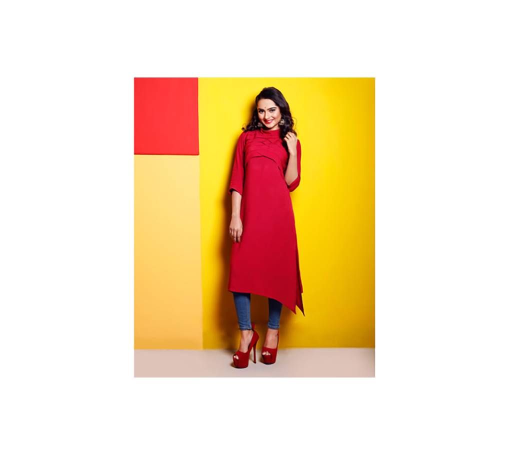 Asmoor Maroon Cotton Kurti for Women