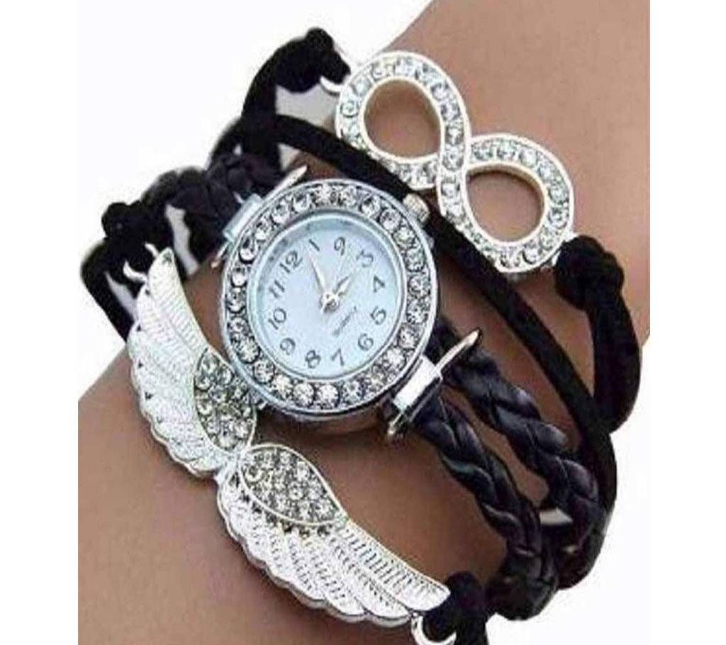 LADIES BRACELET WATCH-BLACK & WHITE