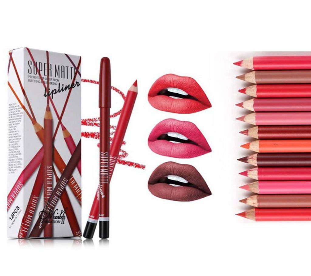 12pcs/box Menow Super Matte Lip Liner Set Lip Makeup Brand Pencils for Lips Lipliner Pen Waterproof & Long Lasting 100% original
