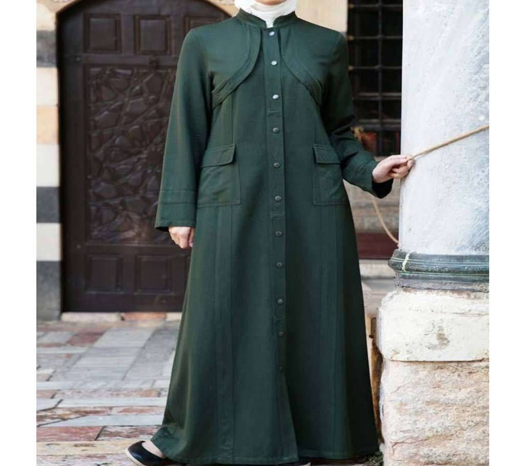 Deep Green Thai Cotton Borka For Women