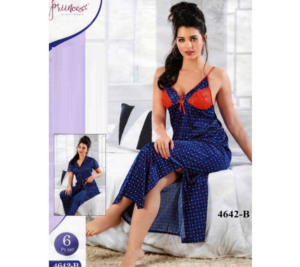 Fashionable Six Part Night Dress-4642 B