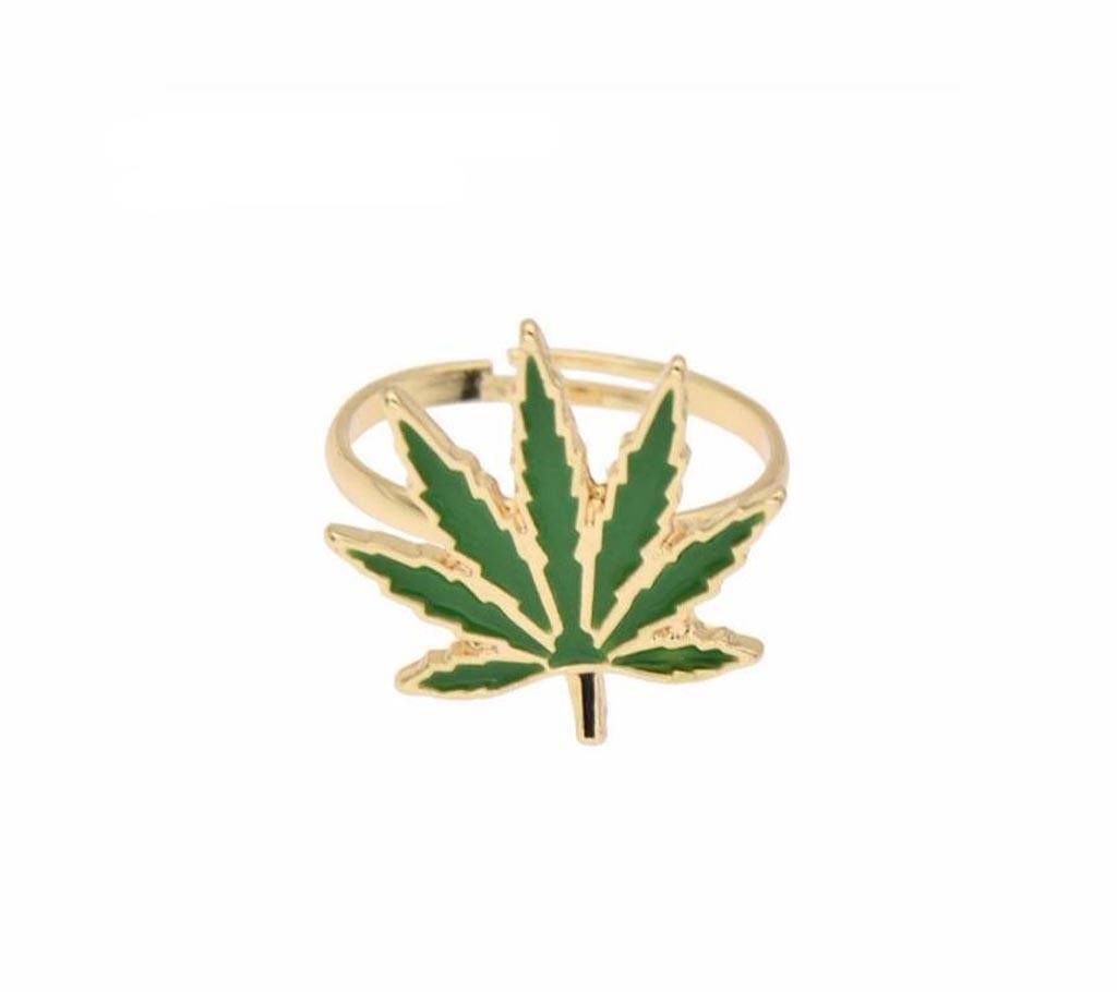 Trendy Alloy Maple Leaf Shape Enamel Ring