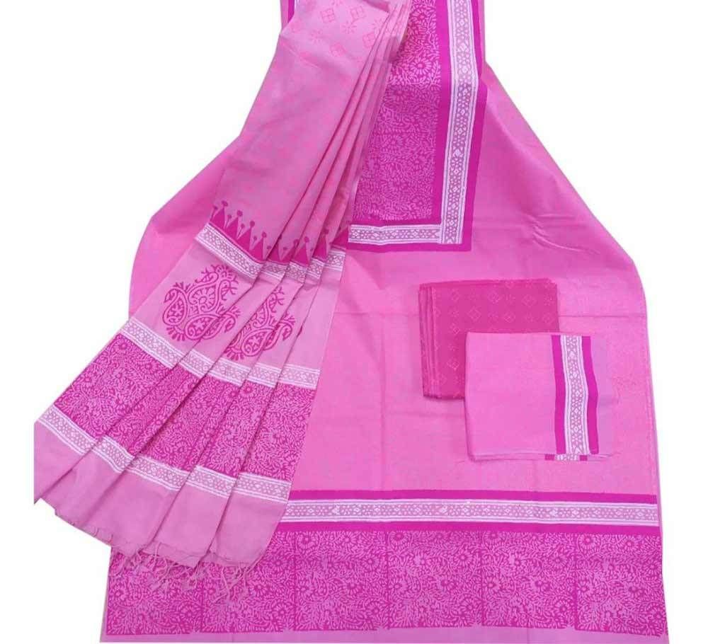 Unstitched Block Printed Cotton Salwar kameez fs-11