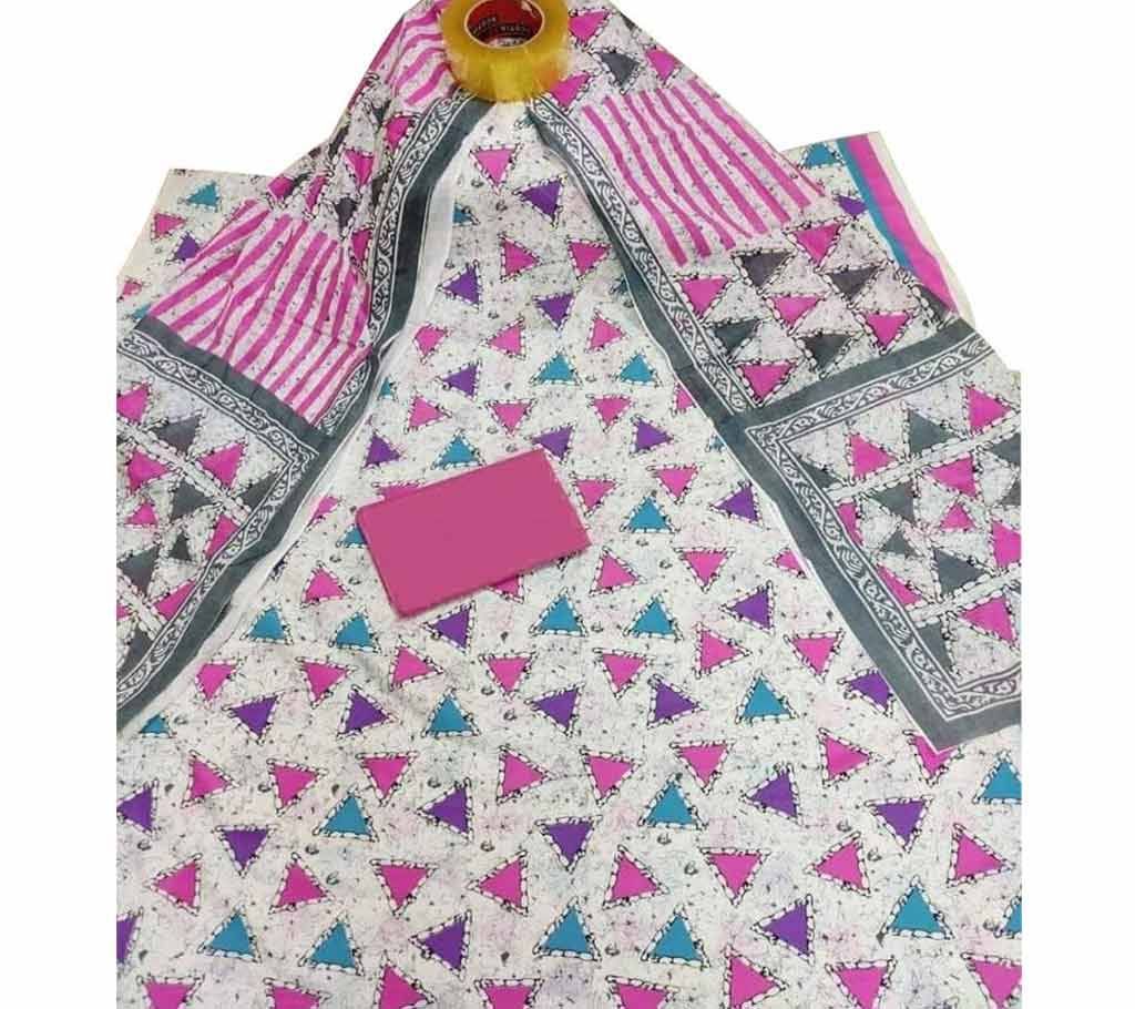 Latest white,pink and Multi color Skin Printed 3 piece Salwar Kameez for Women