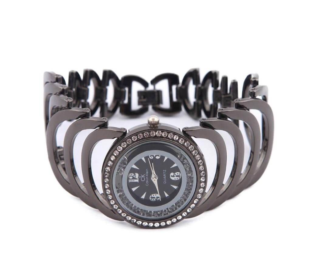 Ladies Rhinestone BLACK Bracelet Watch
