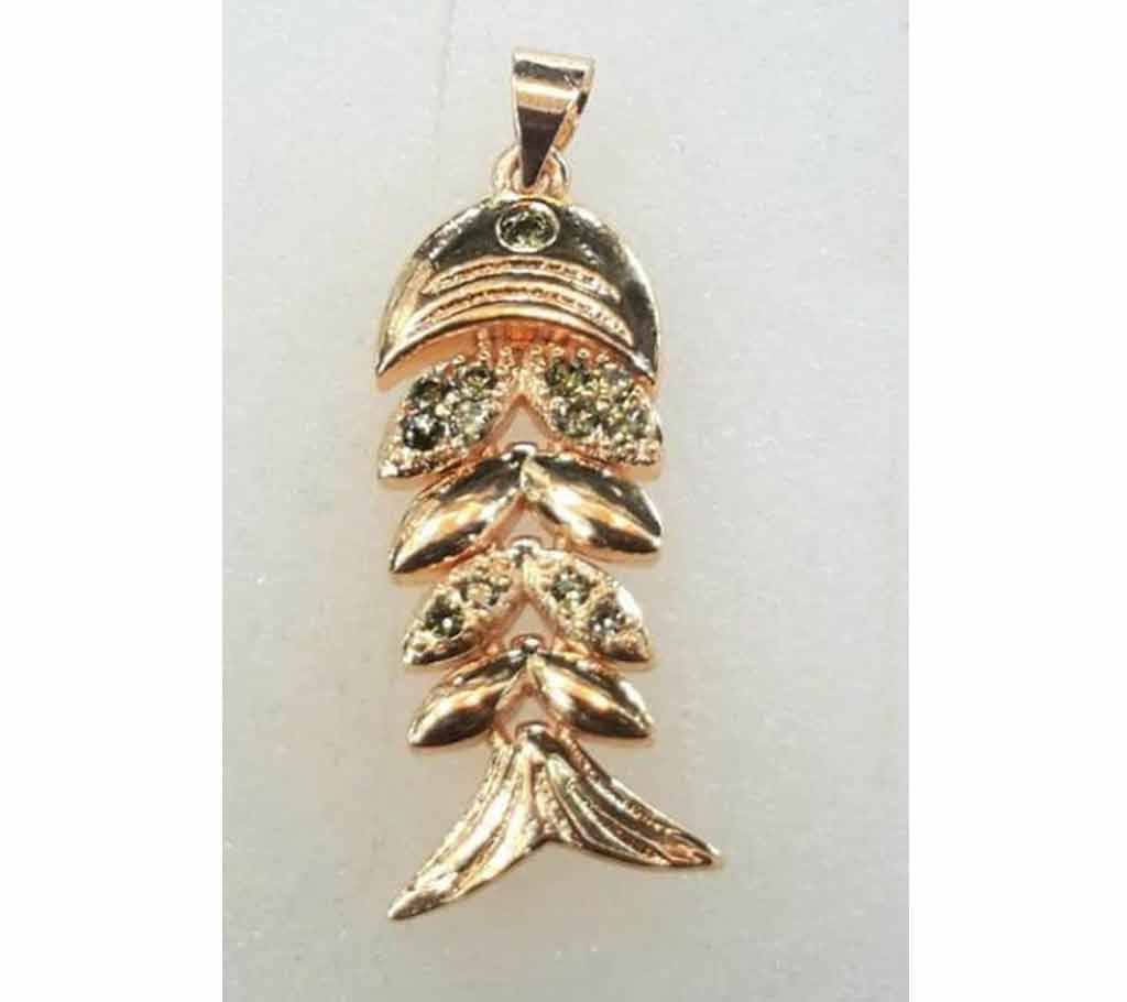 Diamond Cutting Fish Locket For Women