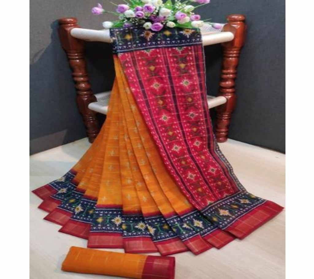 Indian Cotton Print Saree121 With Blouse Pcs 