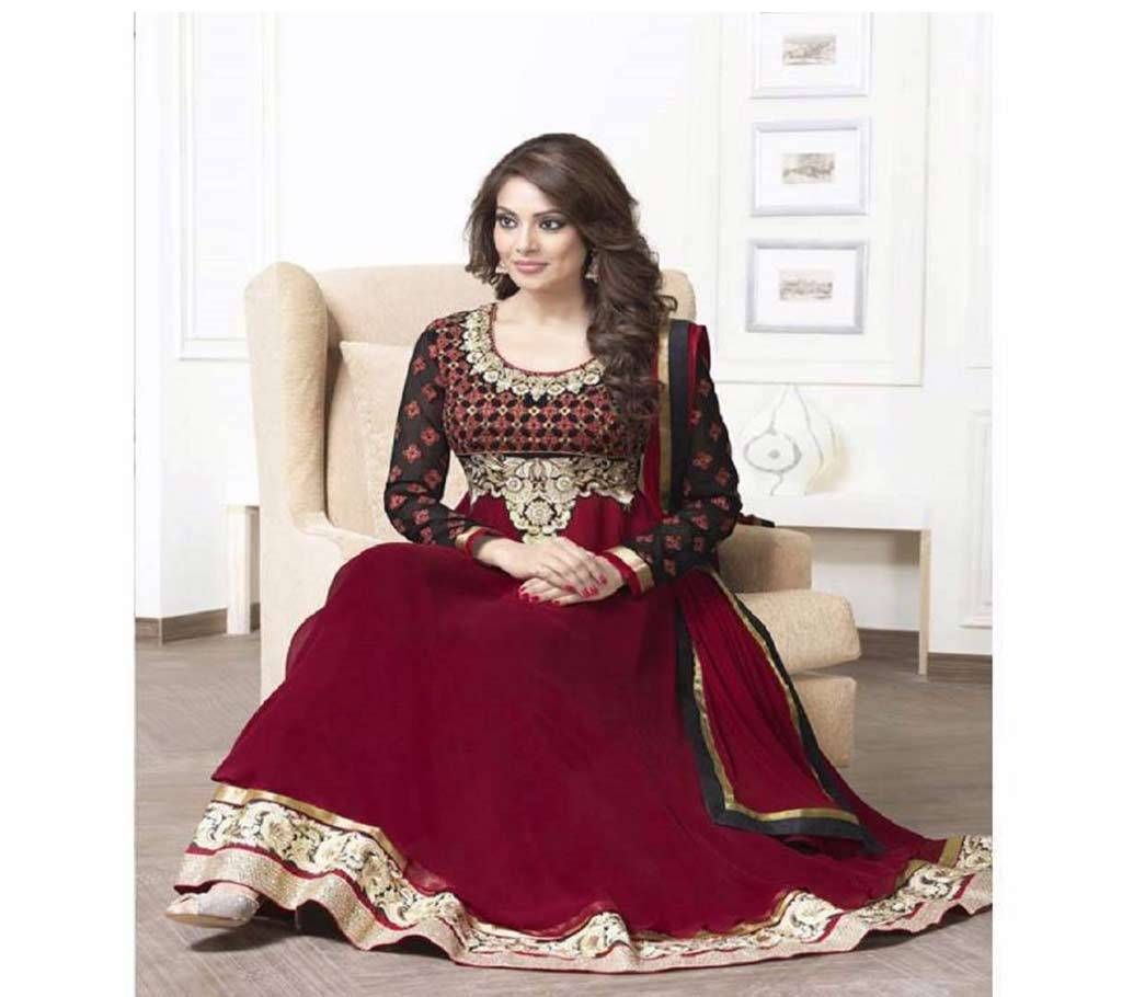 Unstitched georgette embroidey Three Piece