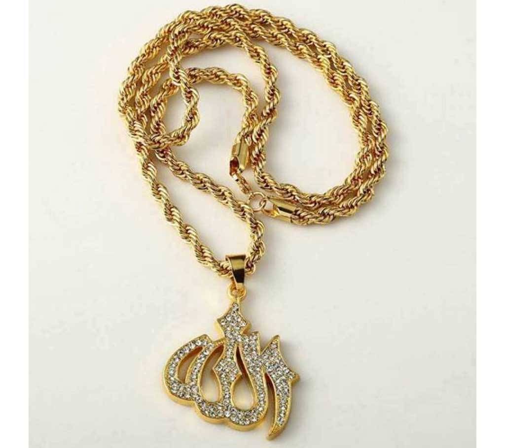 Allah Hoo Women's Golden Colour Necklace