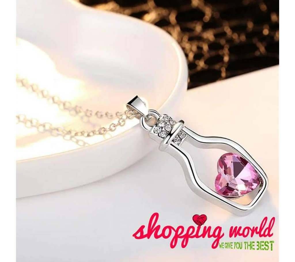 Silver Chain with Crytal Pendant