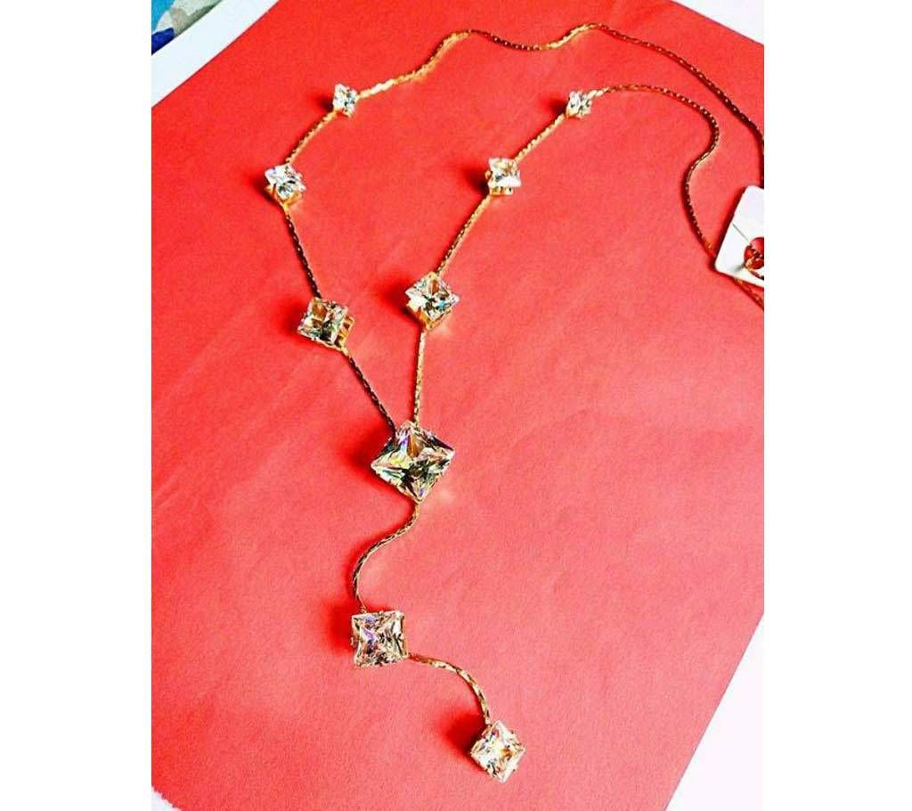 Diamond cut stone setting necklace 