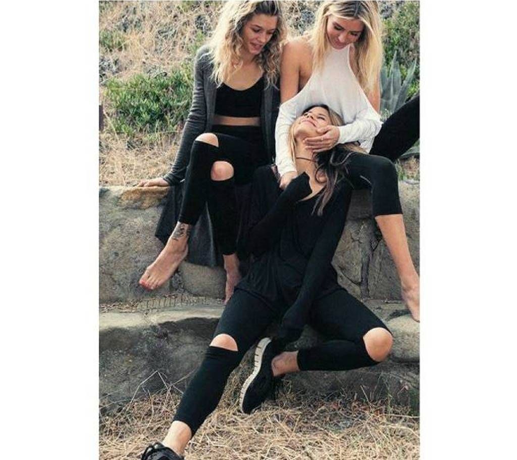 Printed Ripped Leggings