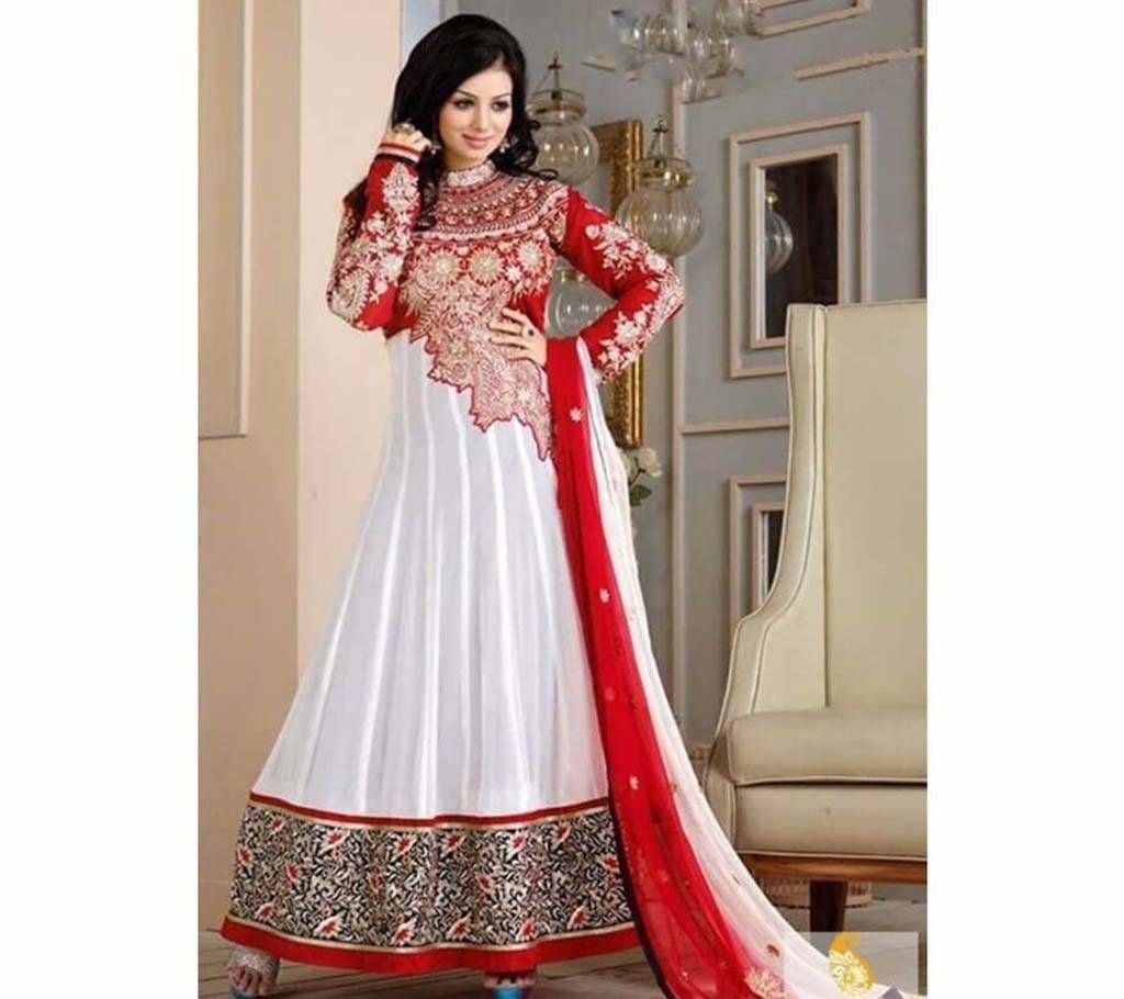 Semi-stitched  Georgette Heavy Embroidery - Copy