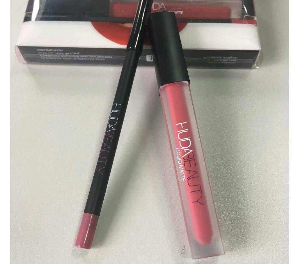 Huda Beauty Liquid Matte Lipstick + Lip liner (USA)