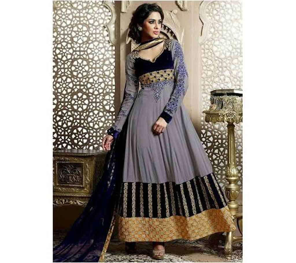 Unstitched Embroidery Georgette Gown - Replica 