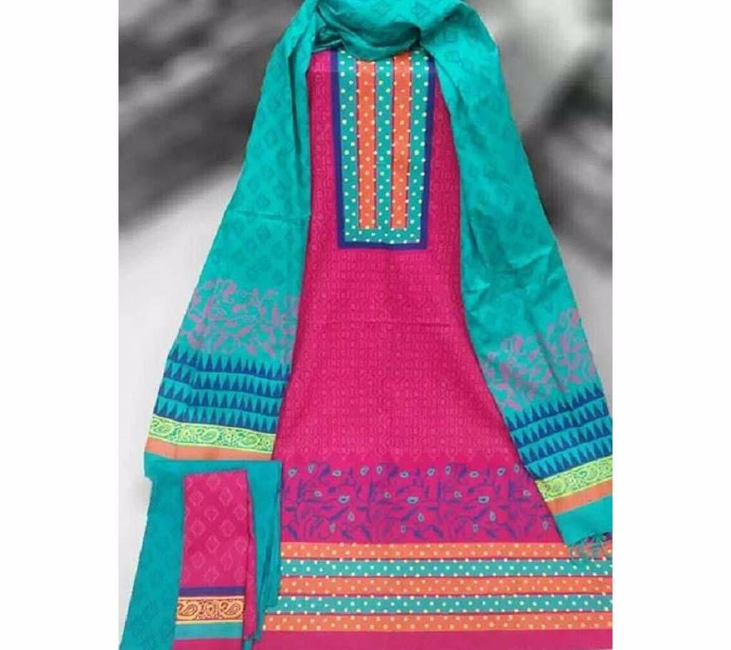 Unstitched Printed Cotton Three Pieces