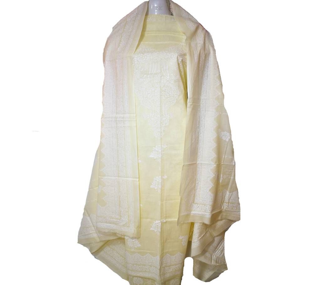 Off White Firdous Collection Lawn Three Piece Dress for Women