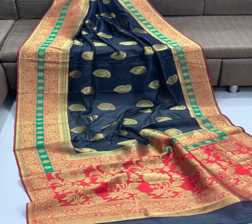 Banarasi Crystal Handloom Weaving Silk Saree