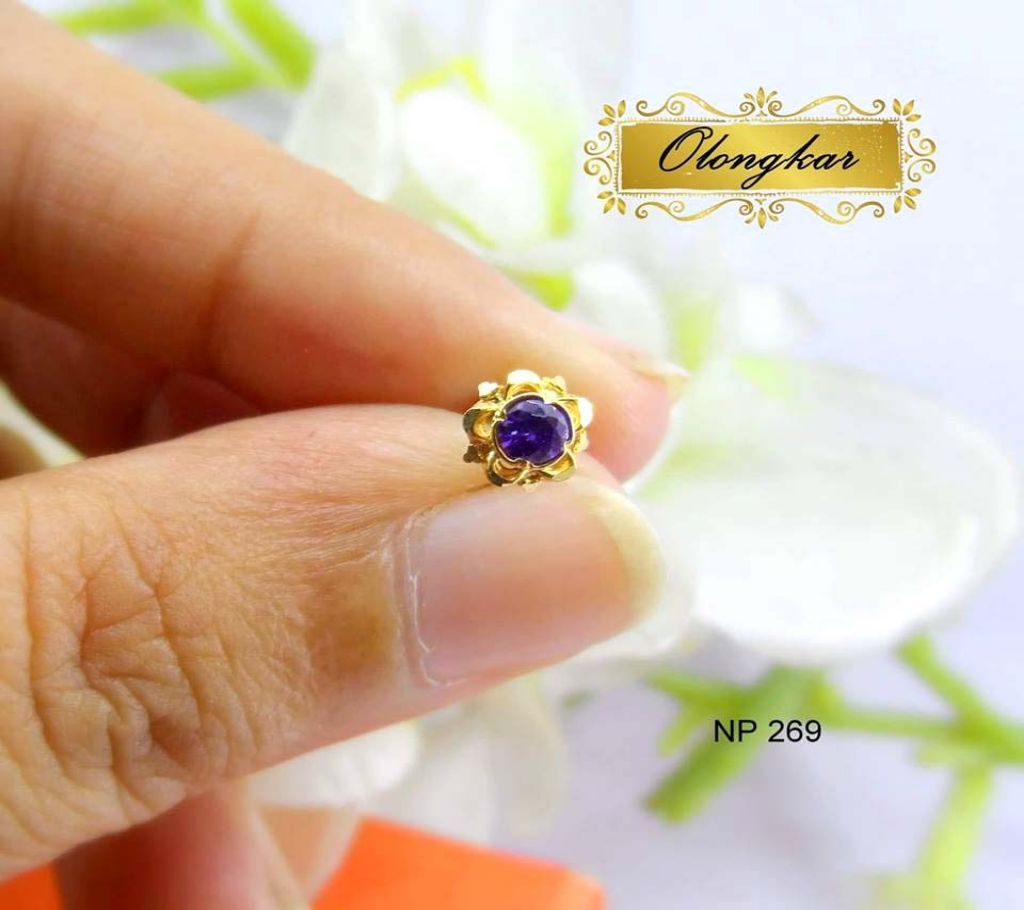 18K Purple Color Nose Pin