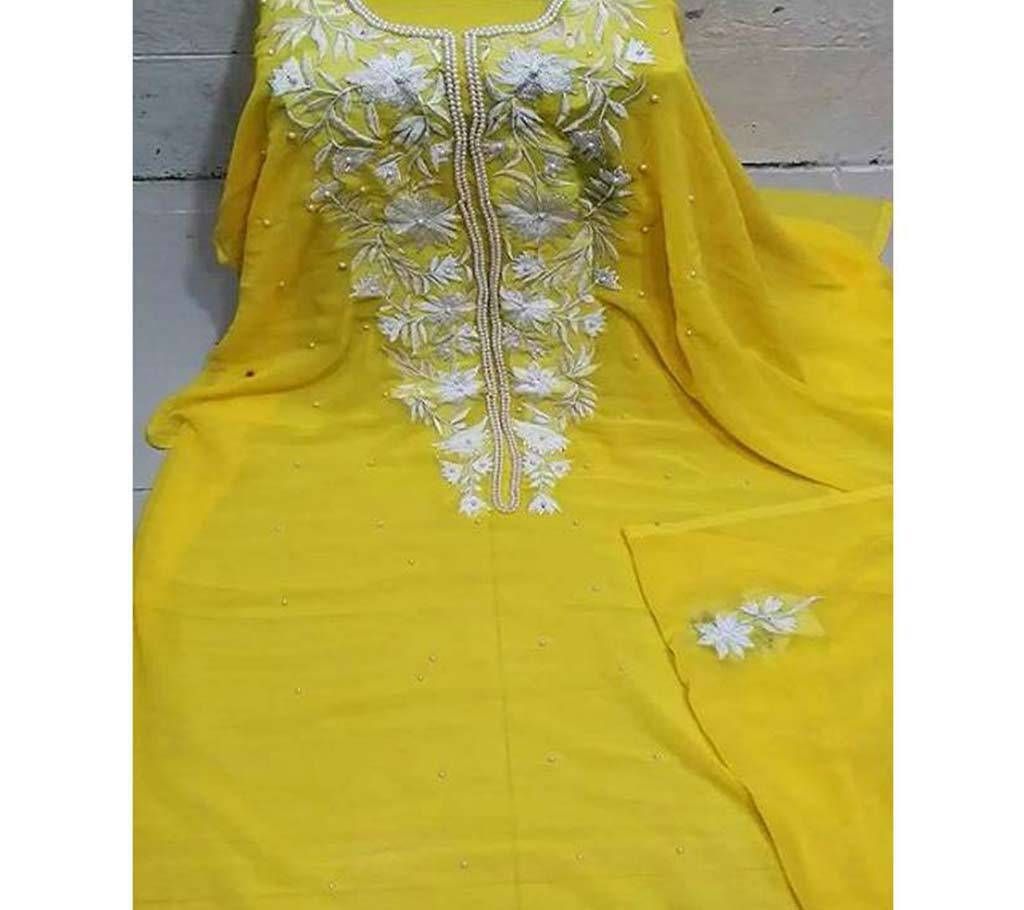 Unstitched Indian weightless Georgette Embroidery Single Piece Kurti 
