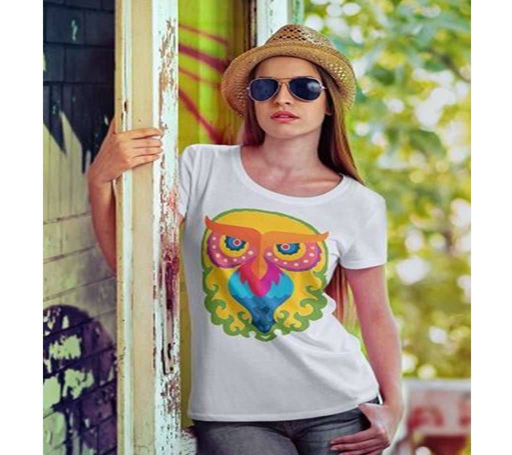 White T-Shirt Baishakhi Pecha Design for Women 