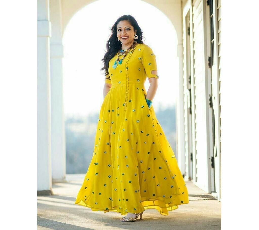 Yellow Color Georgette Kurti