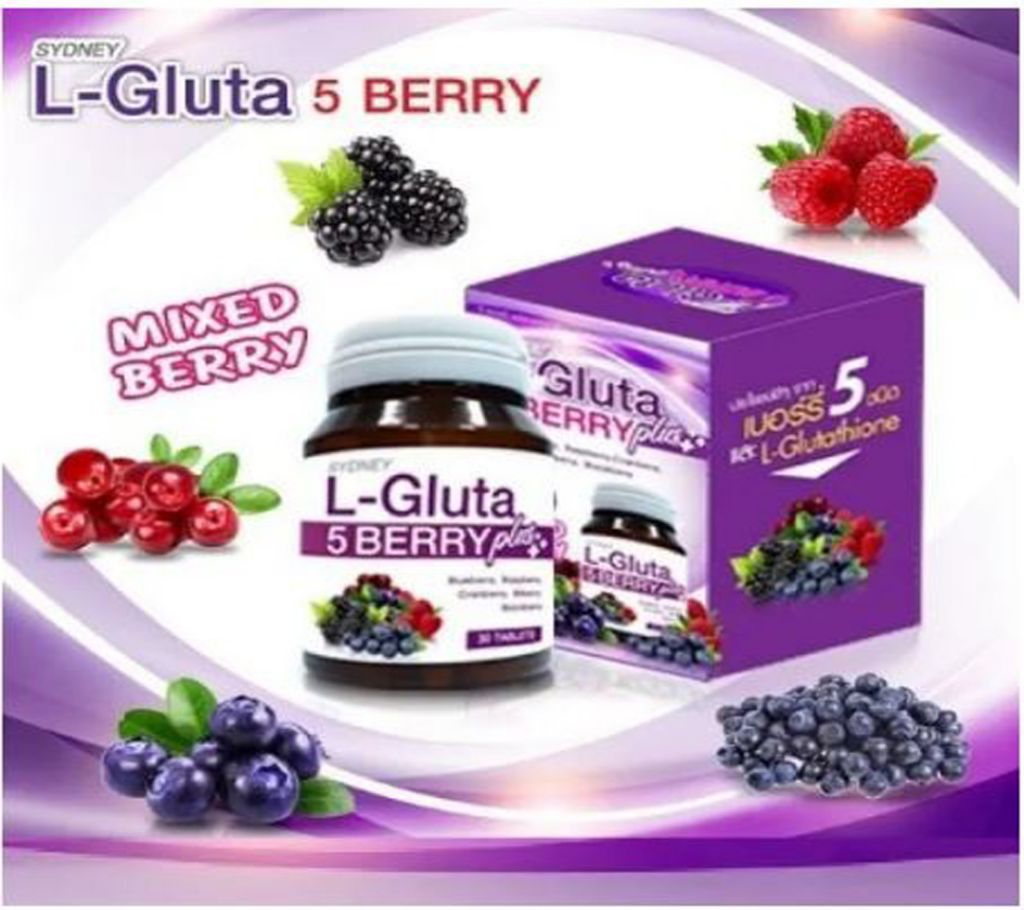 L-gluta 5 Berry Whitening Skin Anti Aging Vitamins -unisex- 30 Tablets