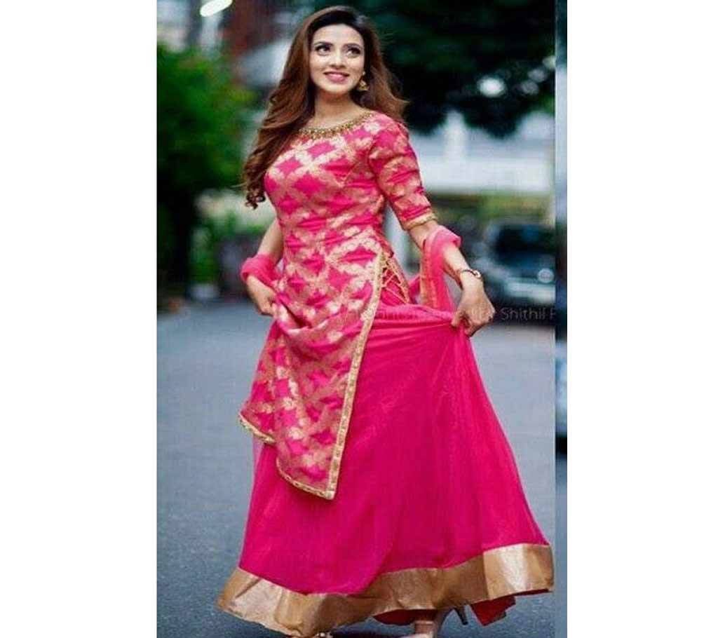 Georgette With Embroidery Gown 