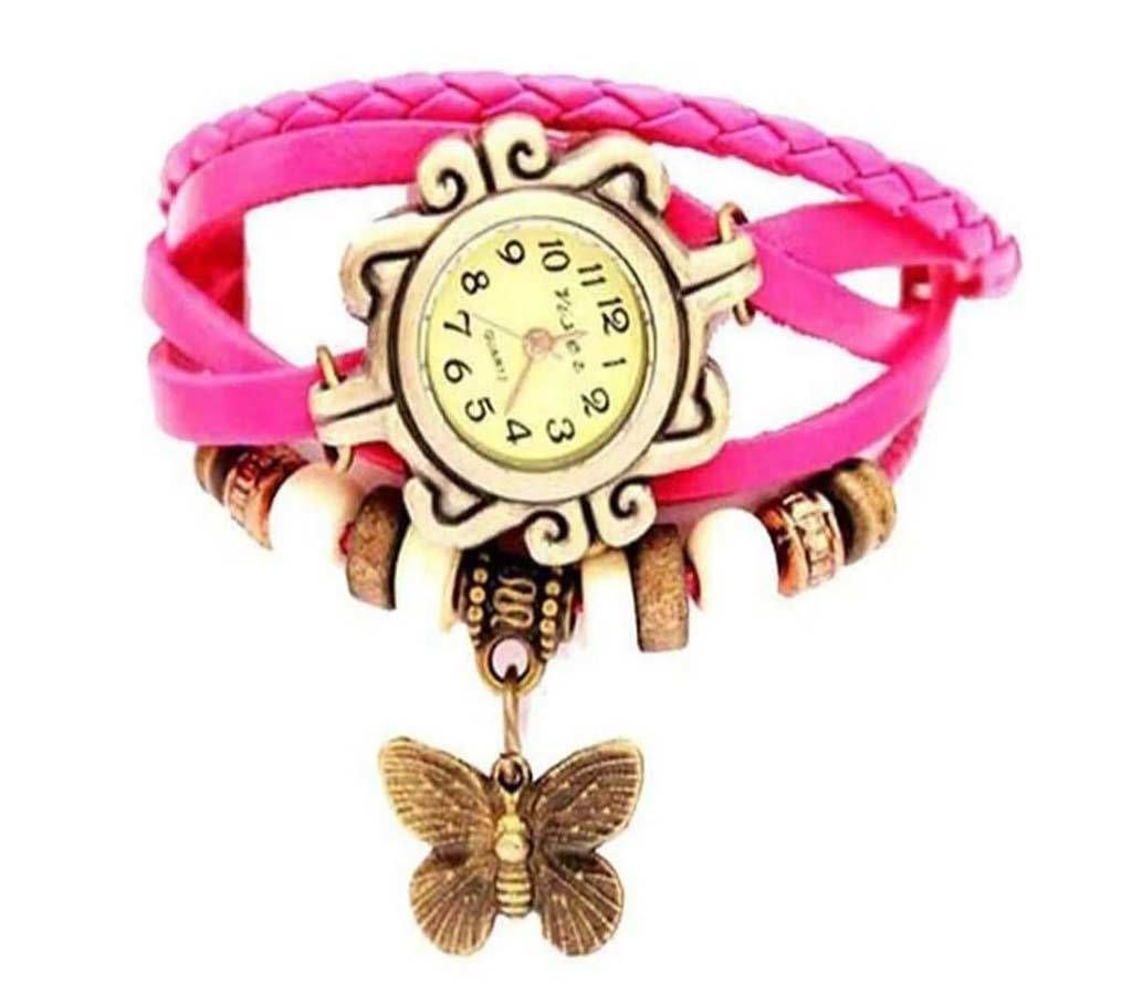 Leather Butterfly Watch for Women