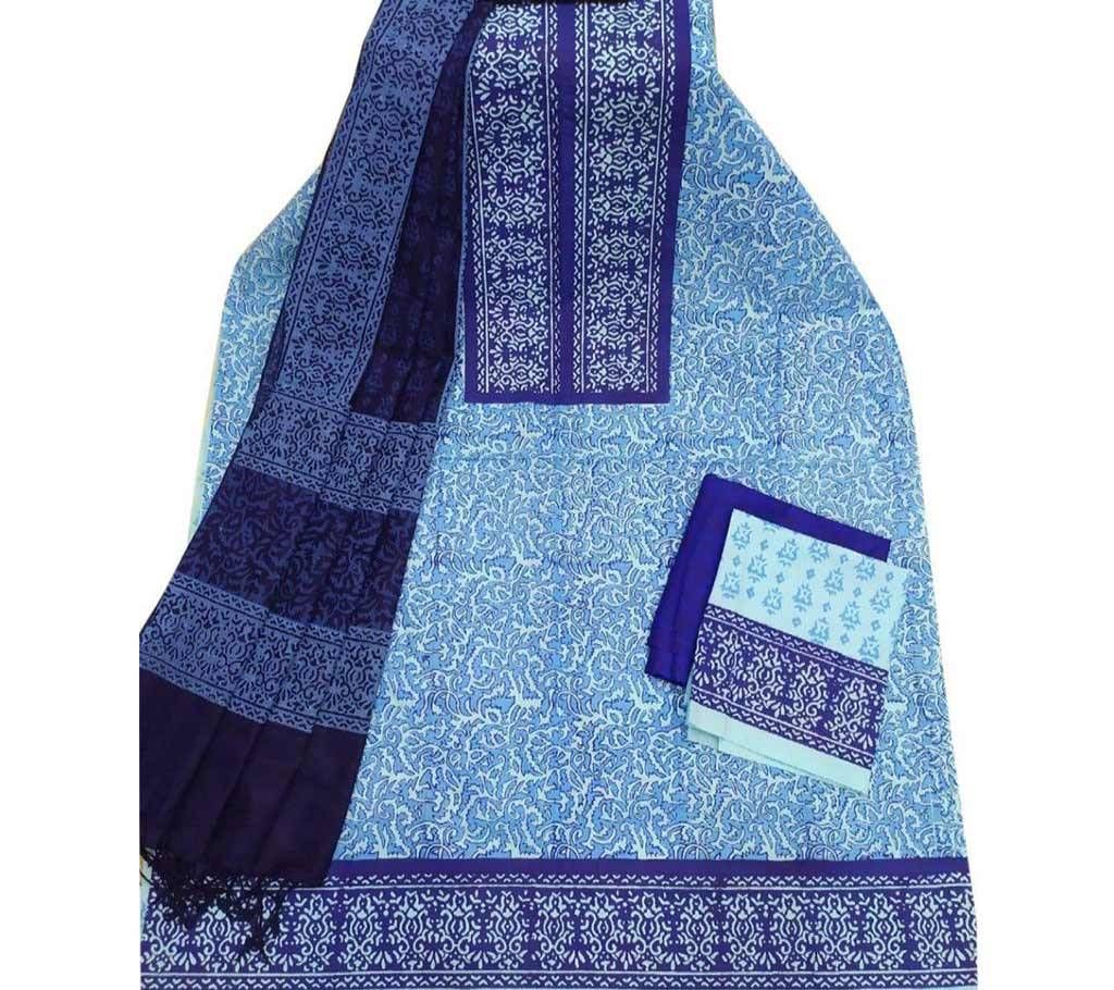 Unstitched Block Printed Cotton Salwar kameez fs-10