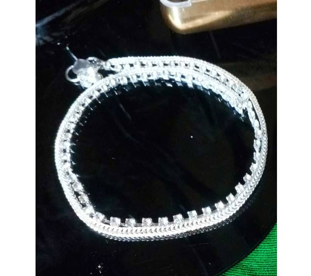 Crystal Silver Anklet