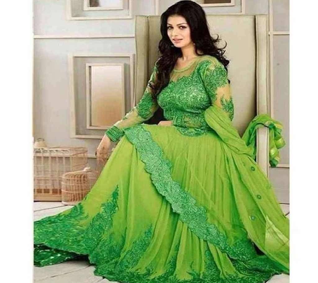 SEMISTCHIED JORJET EMBROIDERY LONG PARTY SUIT