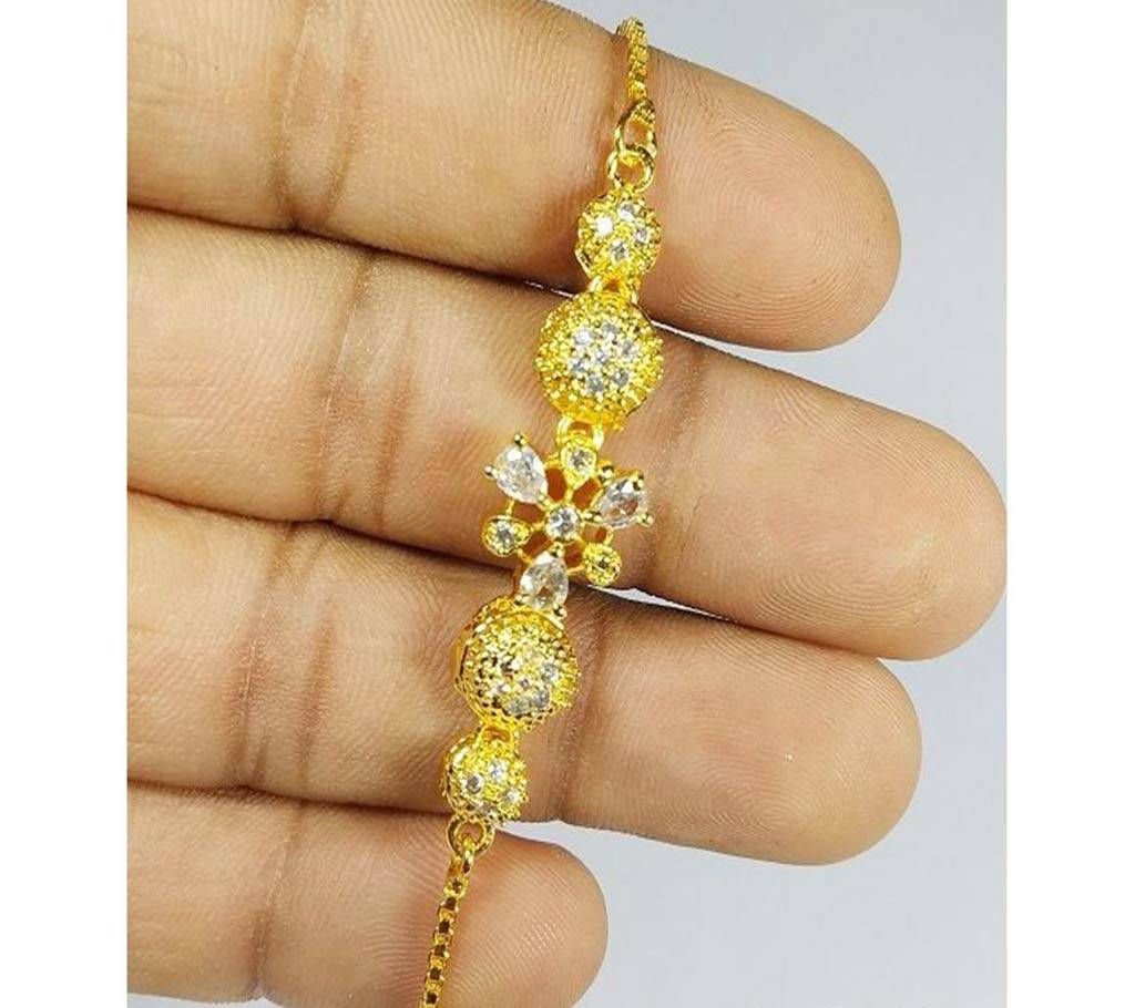 Womens Gold Plated Bracelet with Stone