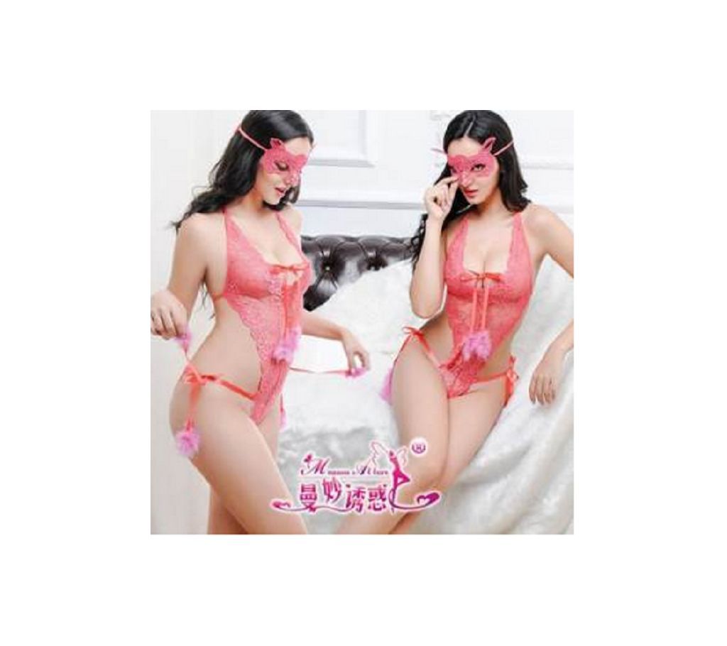 With eye mask Sexy Lady Night Wear Beautiful Woman Night Dress for Honeymoon Female Adult Sleep Lounge Wear Girl Nightgown Female Sleepwear