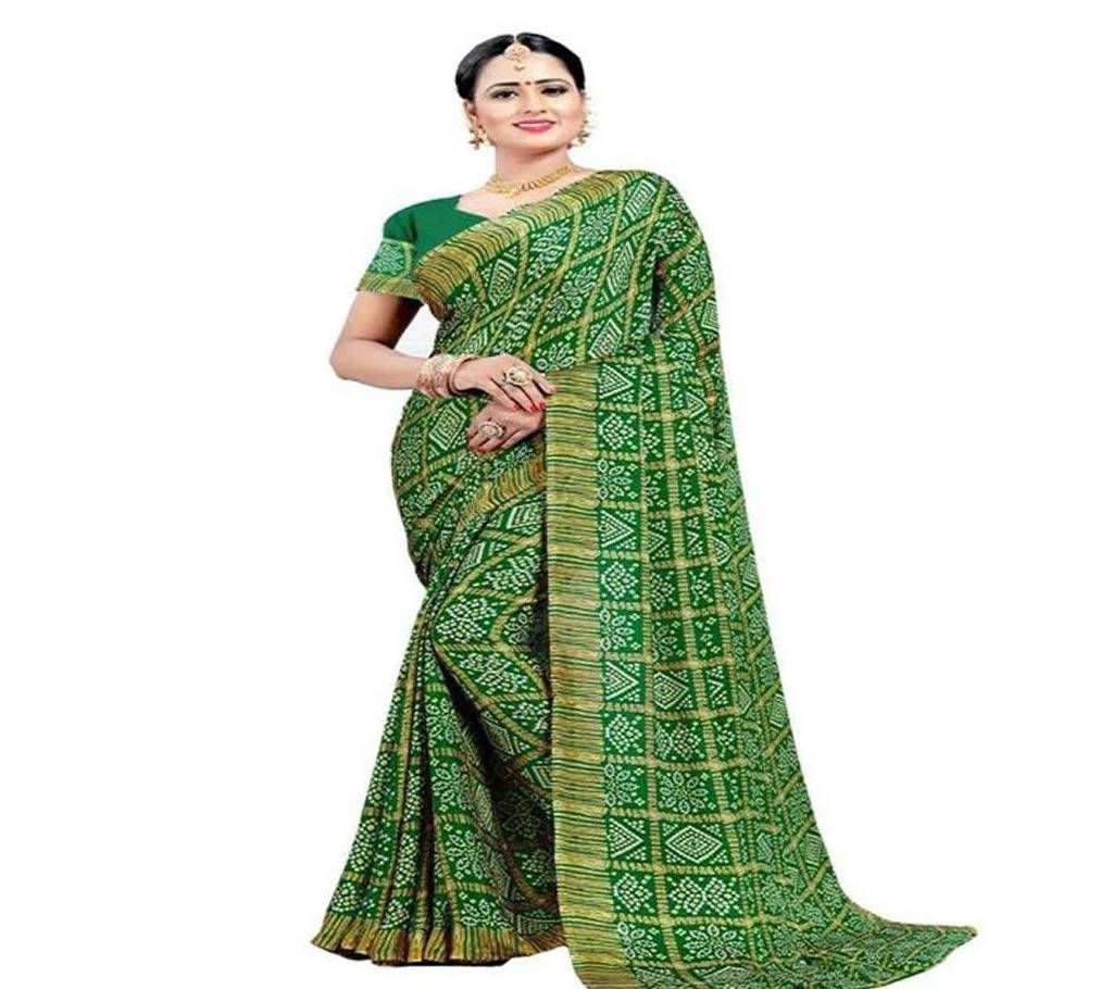  Indian Chundri Silk Saree for women  with blouse piece 