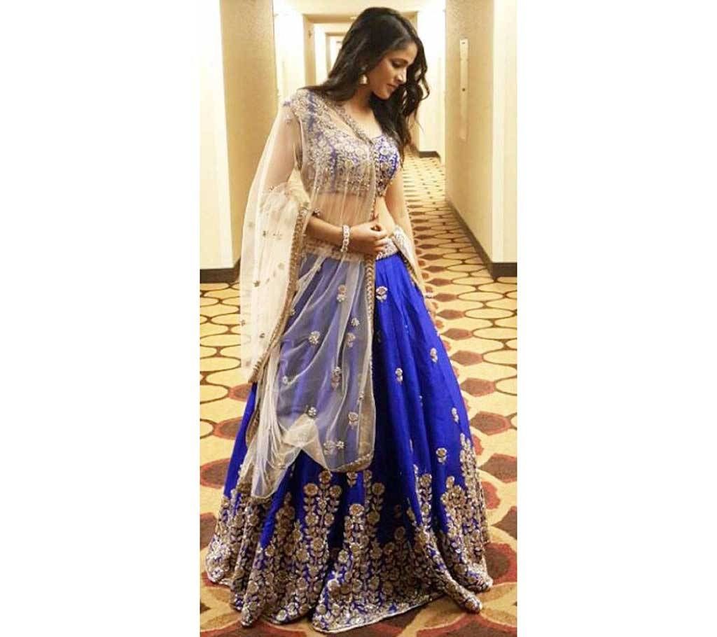 Multi color dhupiyan lehenga 