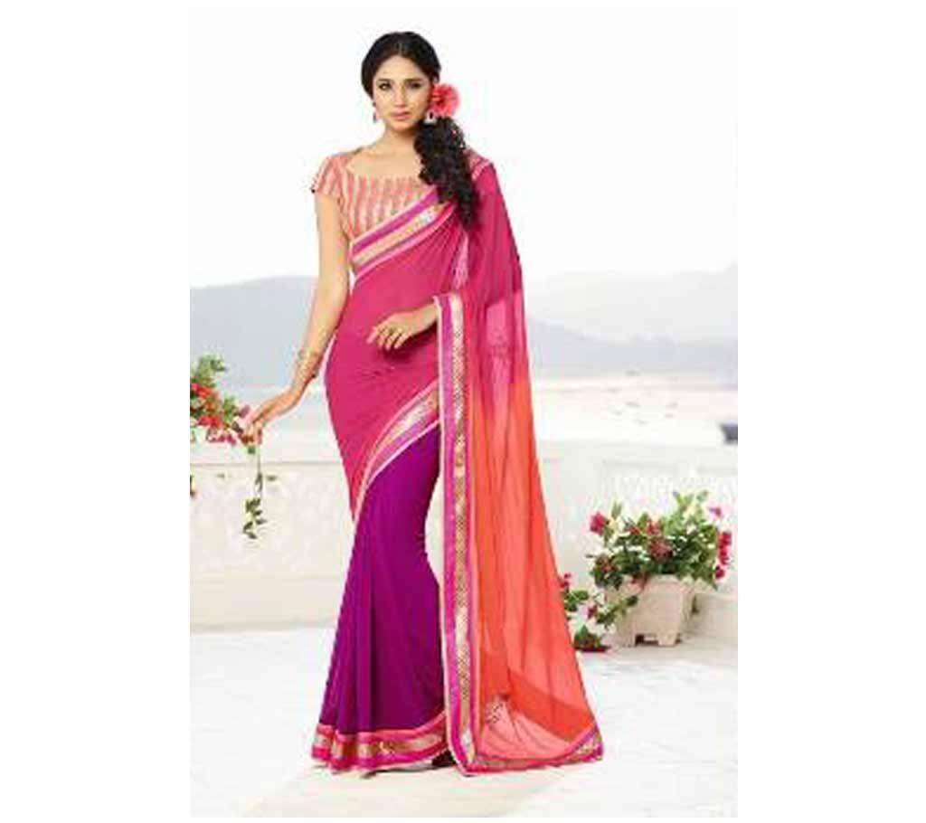 Georgette sharee with stone work