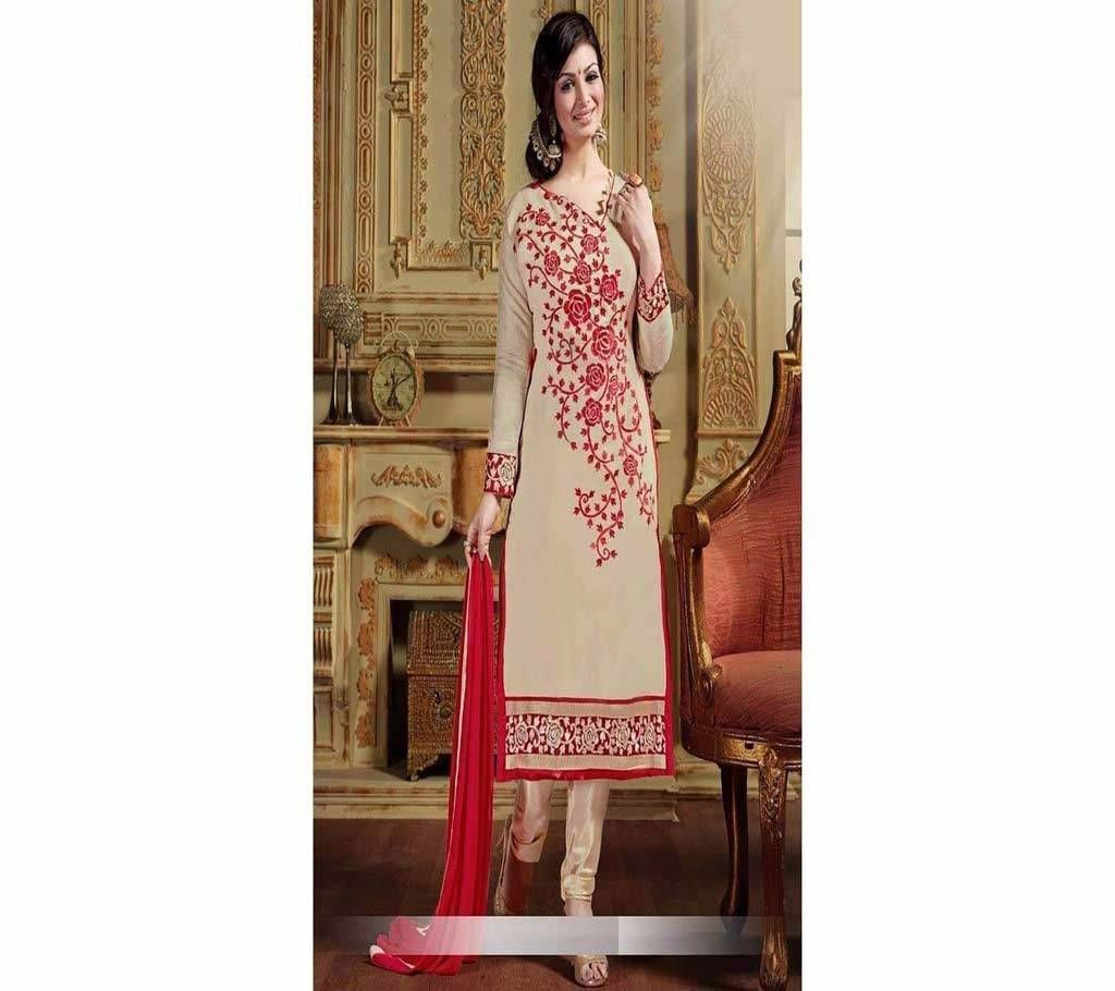 Unstitched Block printed Cotton Three Pieces - Copy