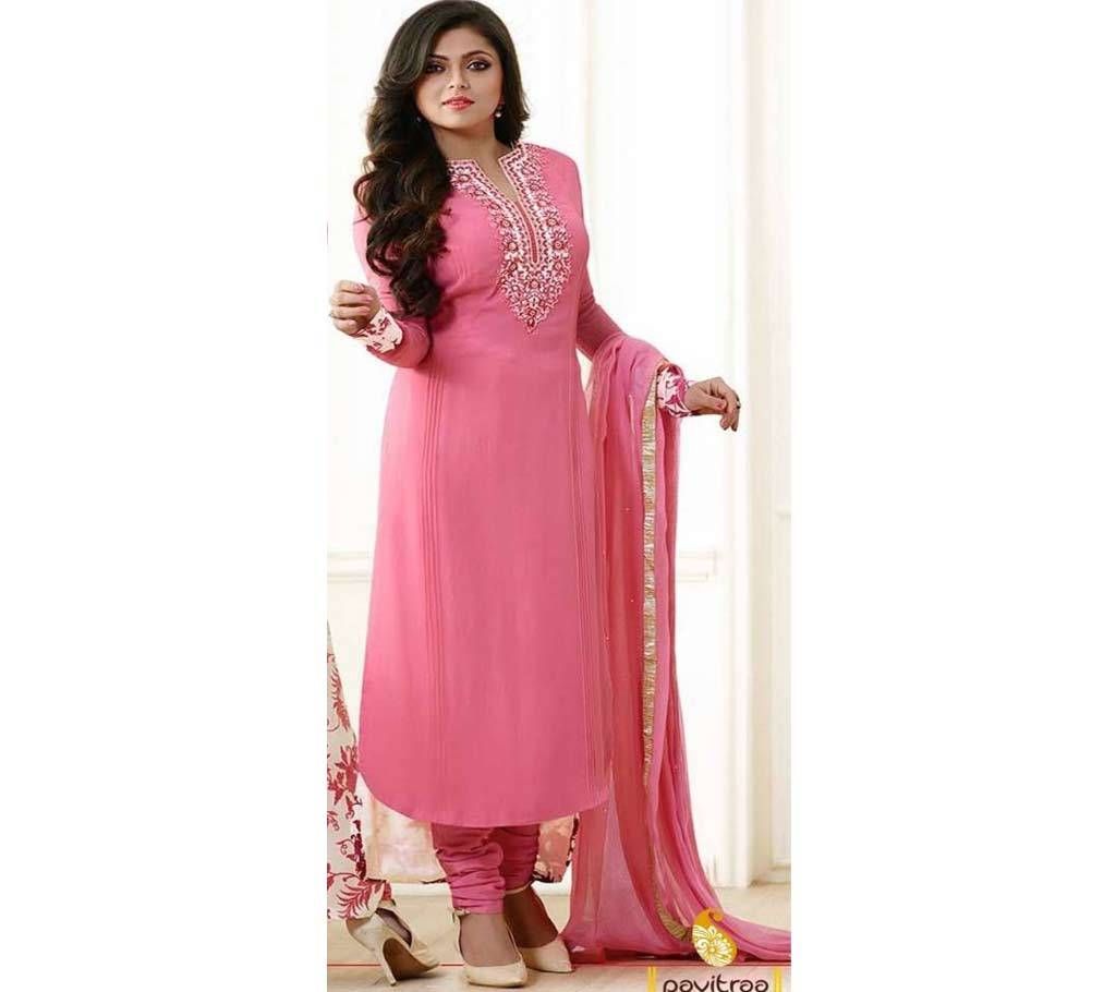Unstitched Skin Printed Cotton Salwar Kameez - Copy