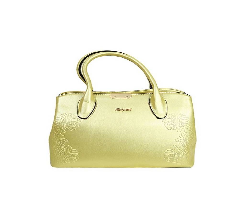 YELLOW SYNTHETIC HAND BAG FOR WOMEN