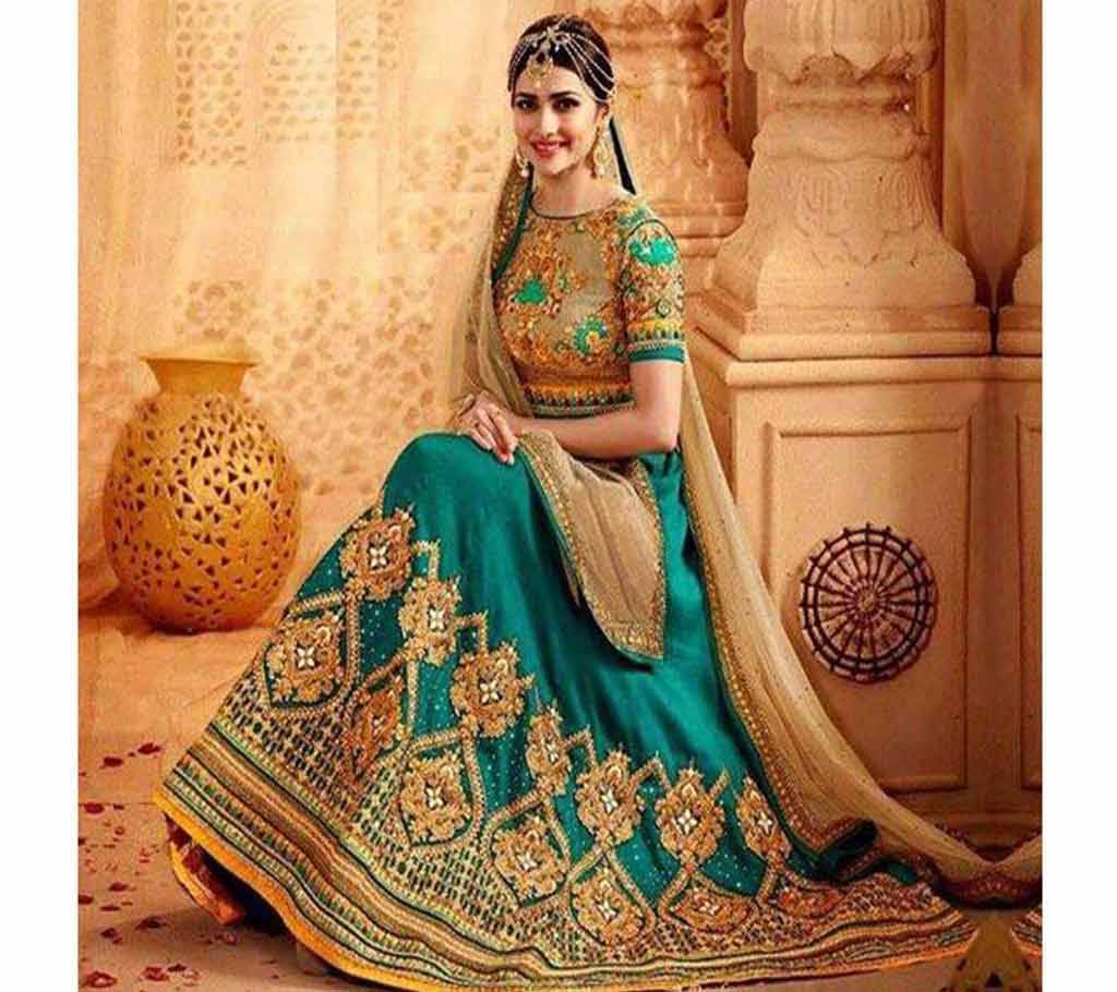 Soft Embroidery Semestitched Lehenga Copy