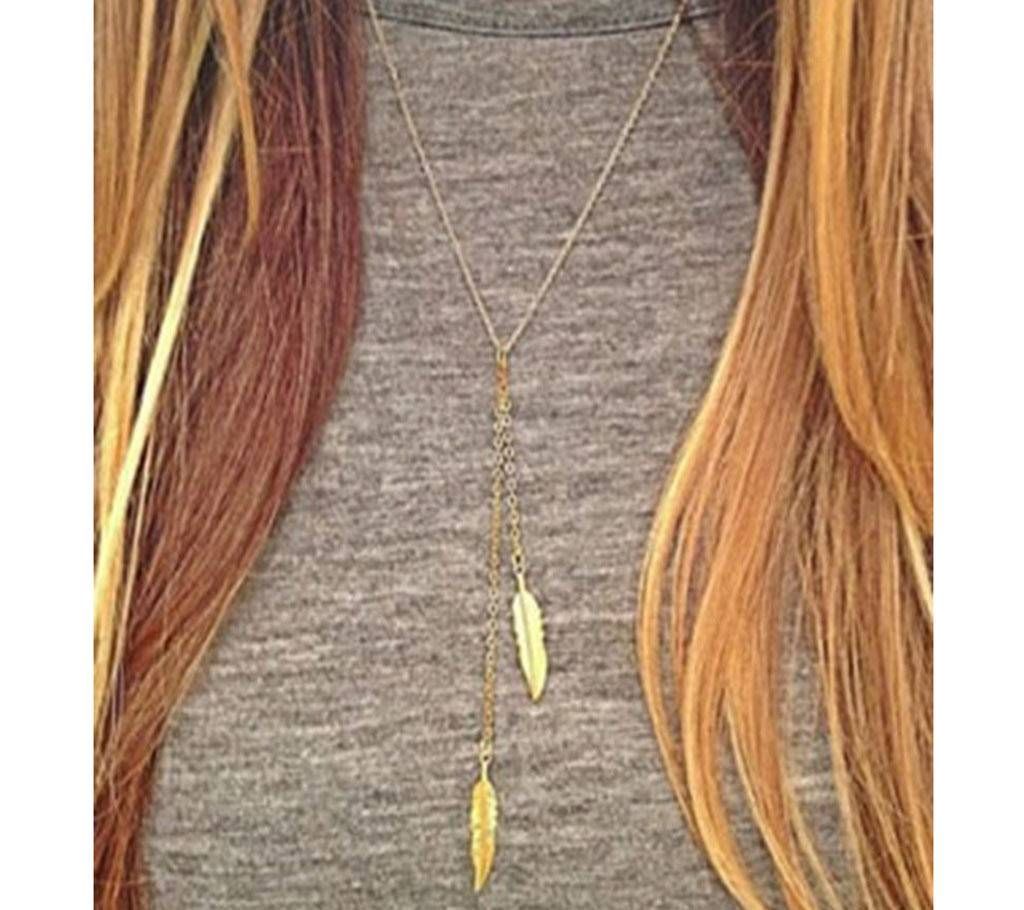 foreign trade fashion gold silver small tree leaves hot personality necklace