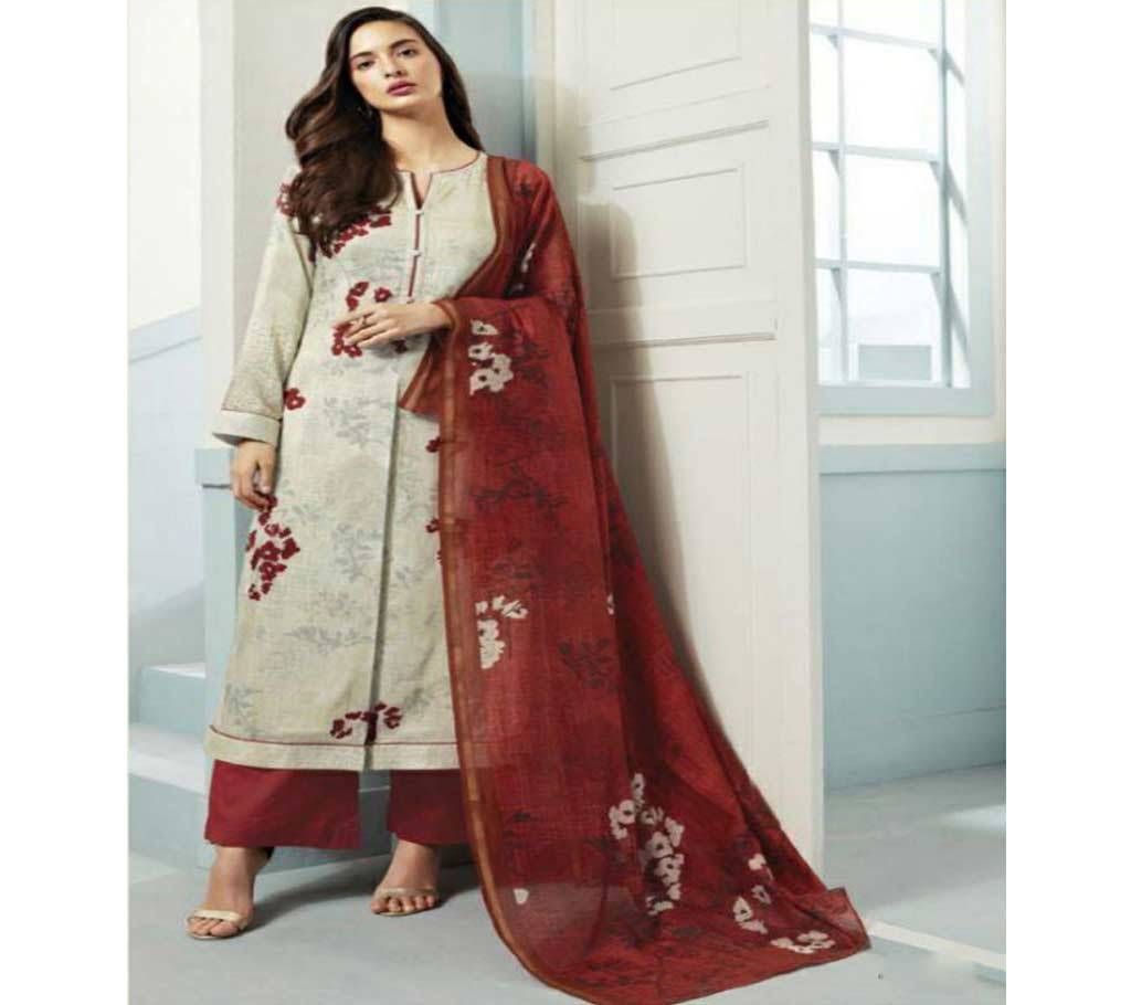 Sarg Parnika - 406 Unstitched Cotton Suit