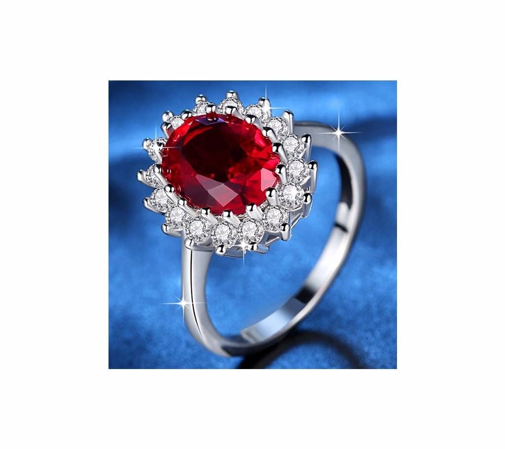 Trendy Crystal Red Stone Ring for Women