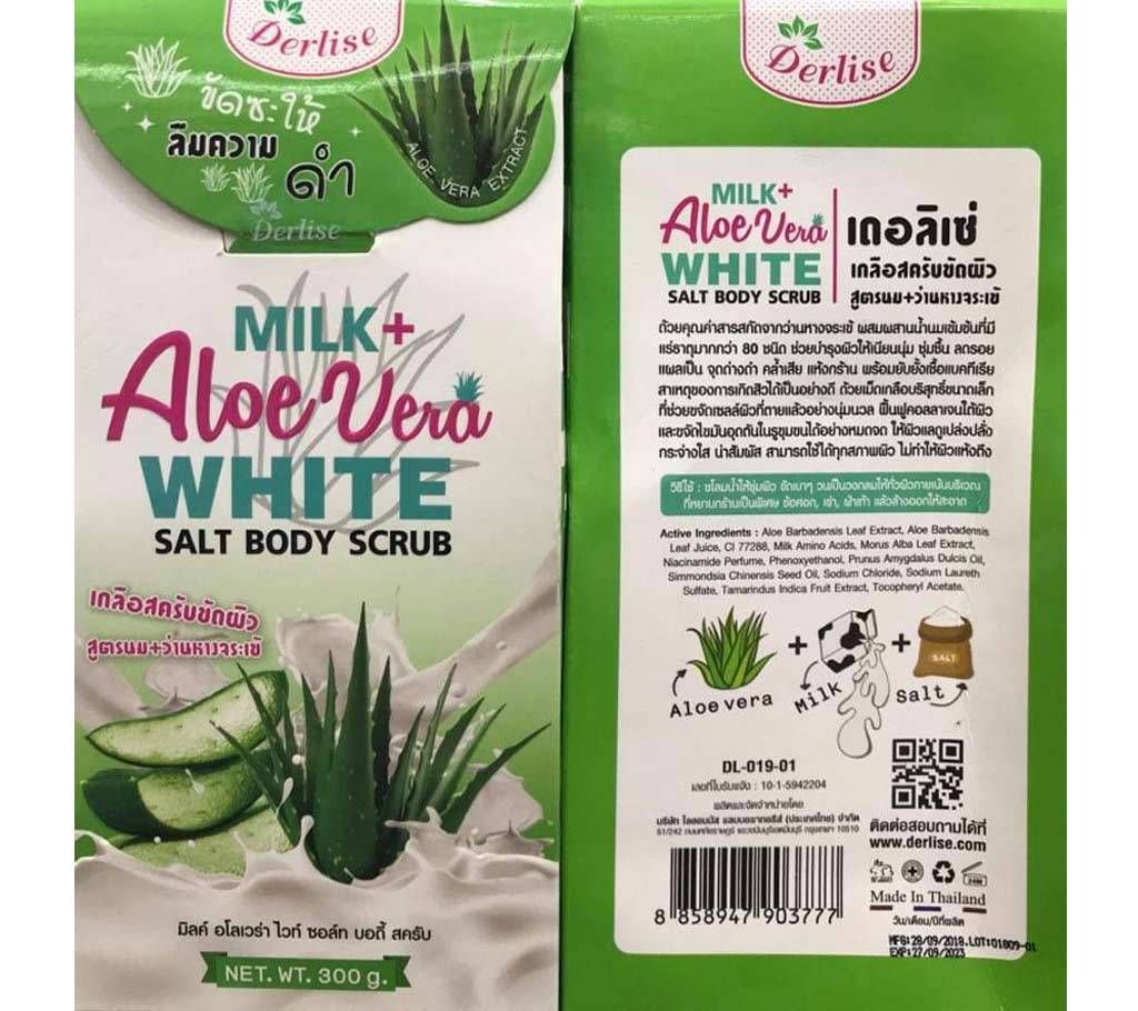 Milk+ Aloe Vera white Salt Body Scrub 300 gm Thailand 