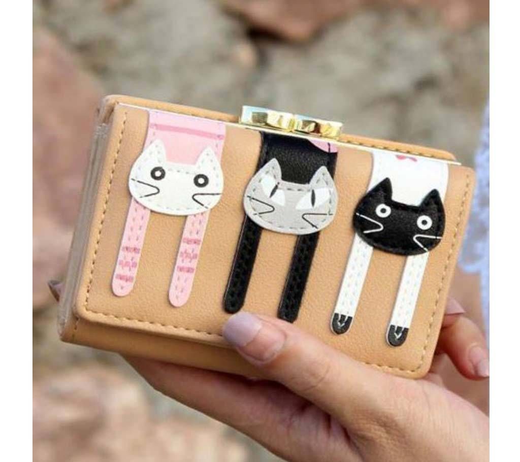 Women Leather Wallet Button Clutch Purse Lady Short Handbag Bag