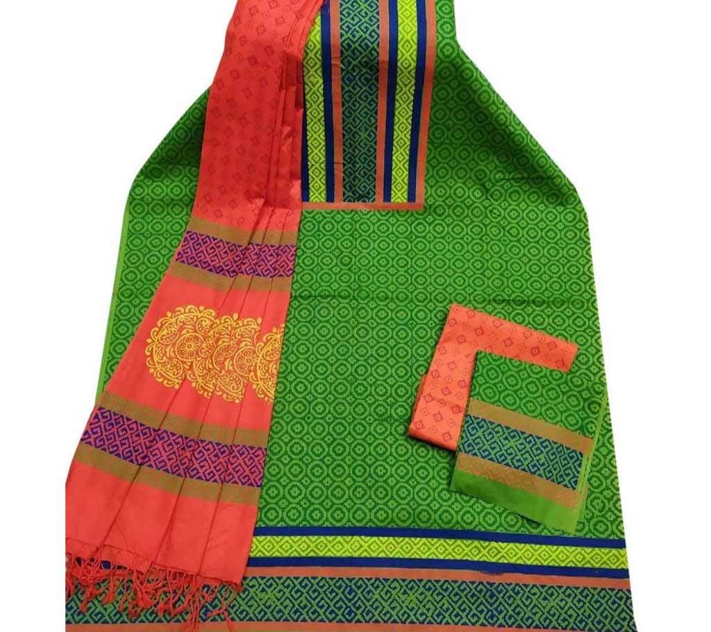 Unstitched Block Printed Cotton Salwar kameez fs-9