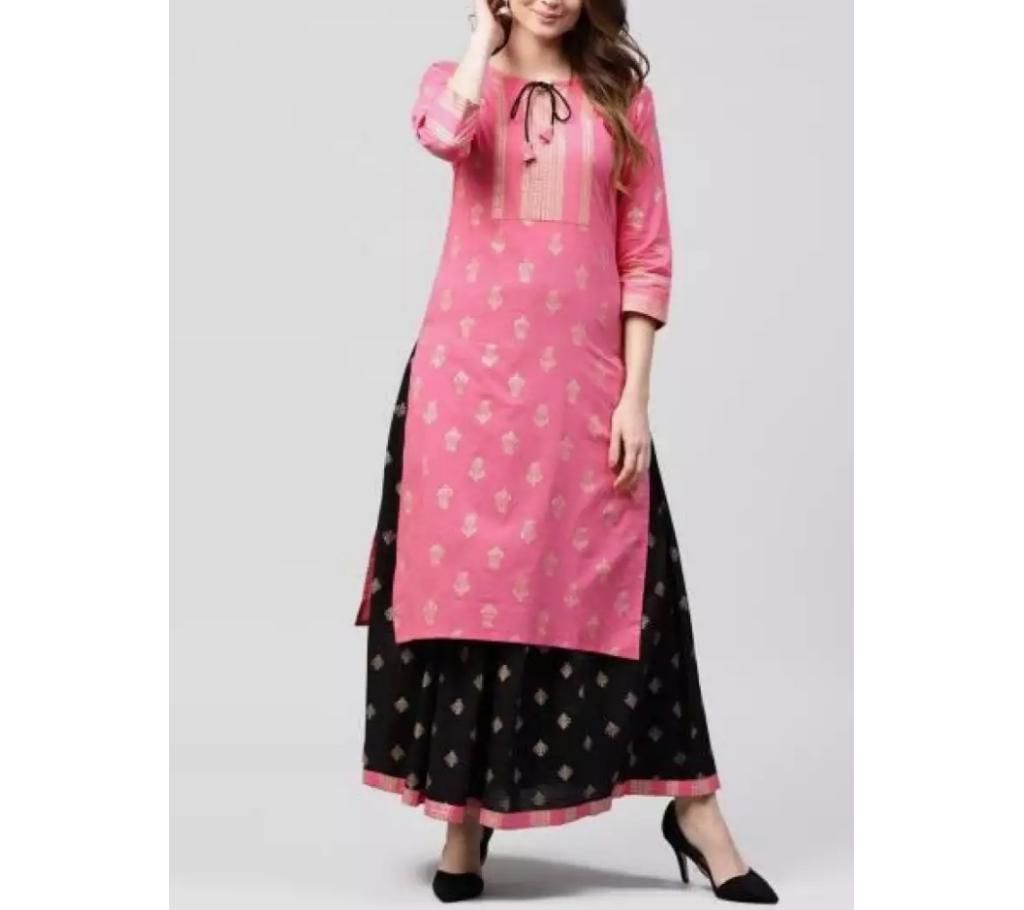 Unstiched Cotton kamiz and Stiched Skirt