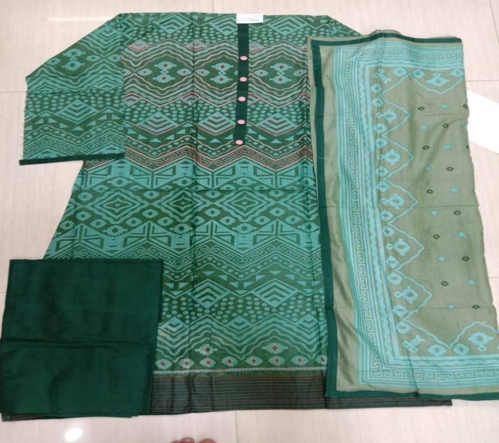 Premium Quality Unstitched 3 Pcs - M02